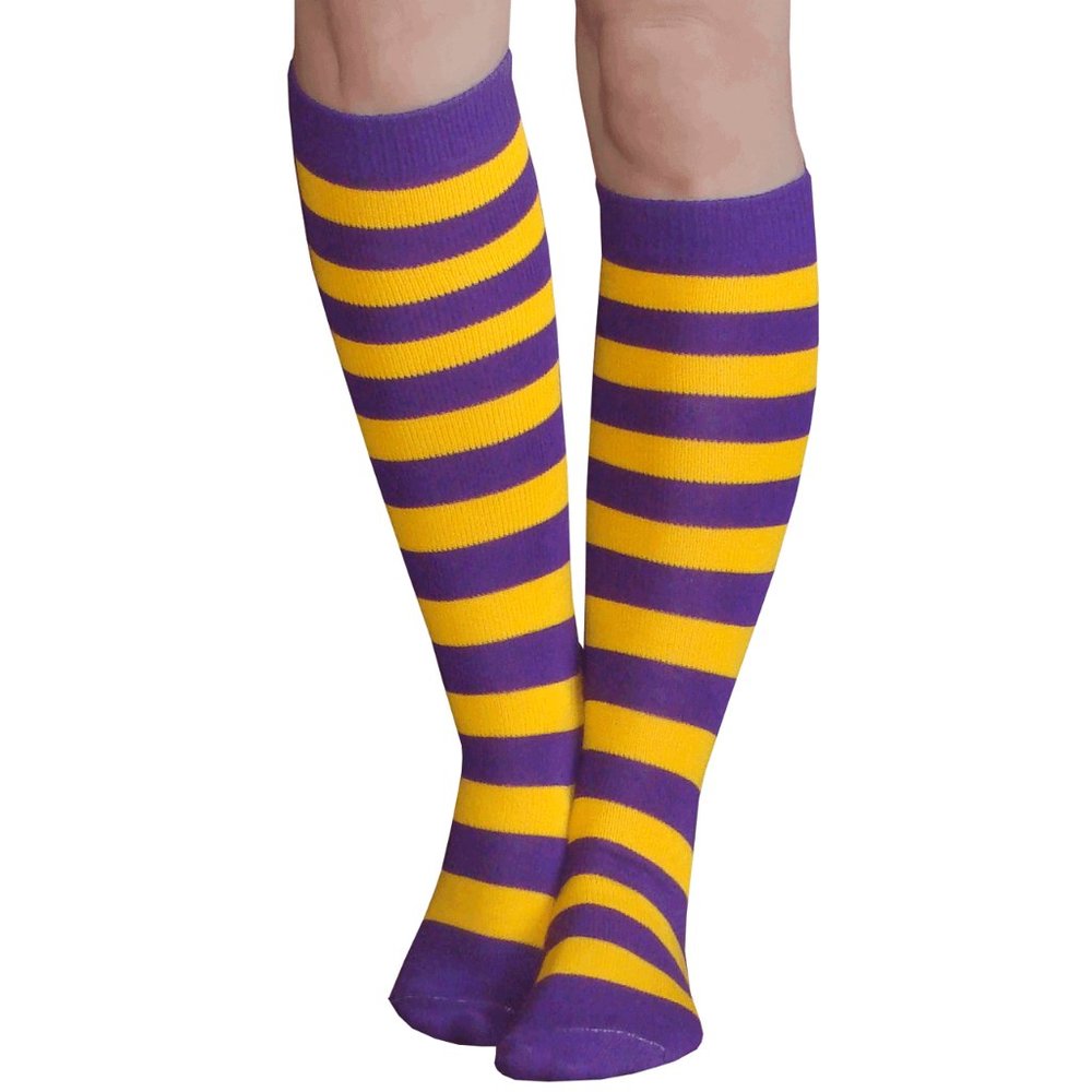 Purple/Gold Striped Socks